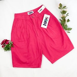 NWT vintage high rise pink pleated mom shorts